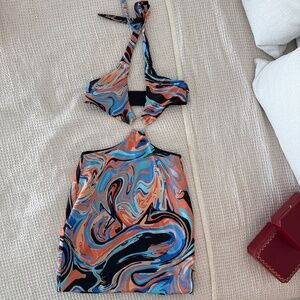 Print Halter Dress